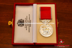 BEM Investiture of Mr Gerry Callister. Photo by Callum Staley (Government House Photos)