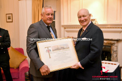 The Isle of Man Fire and Rescue Service annual medal presentation at Government House - a presentation to firefighter Floyd Askin, recently retired after 23 years of service