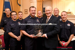The Isle of Man Fire and Rescue Service annual medal presentation at Government House - the ‘Crew of the Year’ award presented to Castletown and Malew Fire Station