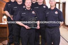 The Isle of Man Fire and Rescue Service annual medal presentation at Government House - the ‘Crew of the Year’ award presented to Castletown and Malew Fire Station