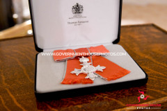 MBE Investiture for Julie Stokes at Government House, Isle of Man -