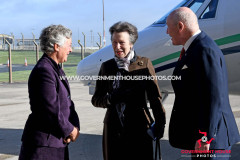 Her Royal Highness the Princess Royal visits the Isle of Man on Thursday, October 17 2024 - pictured with Lady Philippa Lorimer and Lieutenant Governor Sir John Lorimer