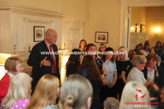 Reception for the 110th Anniversary of Girl Guiding & the 75th Anniversary of the Trefoil Guild, Government House, Douglas, Isle of Man. Photo by Callum Staley (CJS Photography)