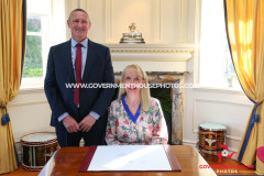 27/04/2026: Swearing in of Mrs Claire Whiteway as Captain of the Parish of Arbory, Government House, Douglas, Isle of Man. PICTURE BY DAVE KNEEN/WWW.GOVERNMENTHOUSEPHOTOS.COM