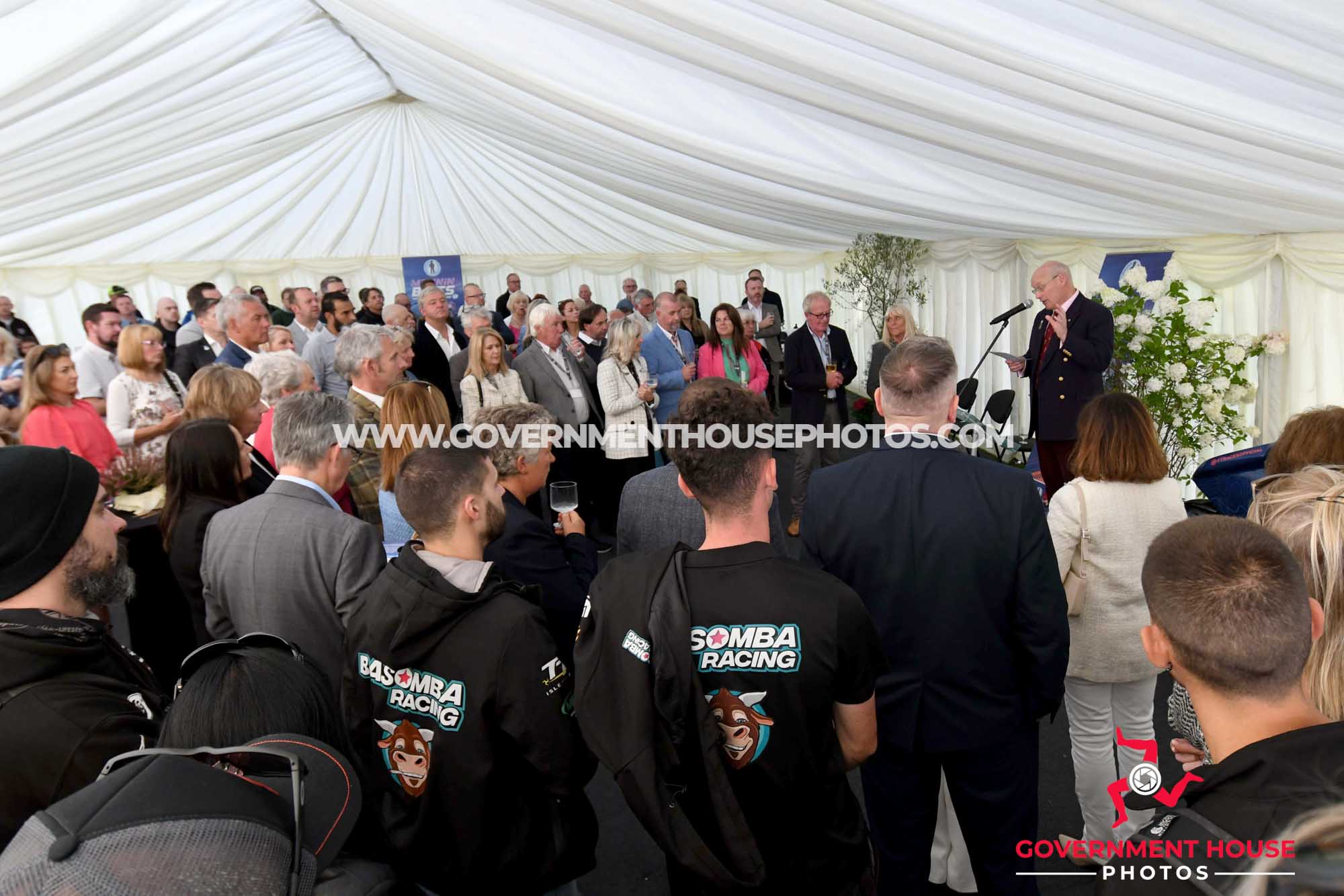 A reception at Government House for the Manx Grand Prix and Mannin Cancers’ ‘Wheelie Good Cause’