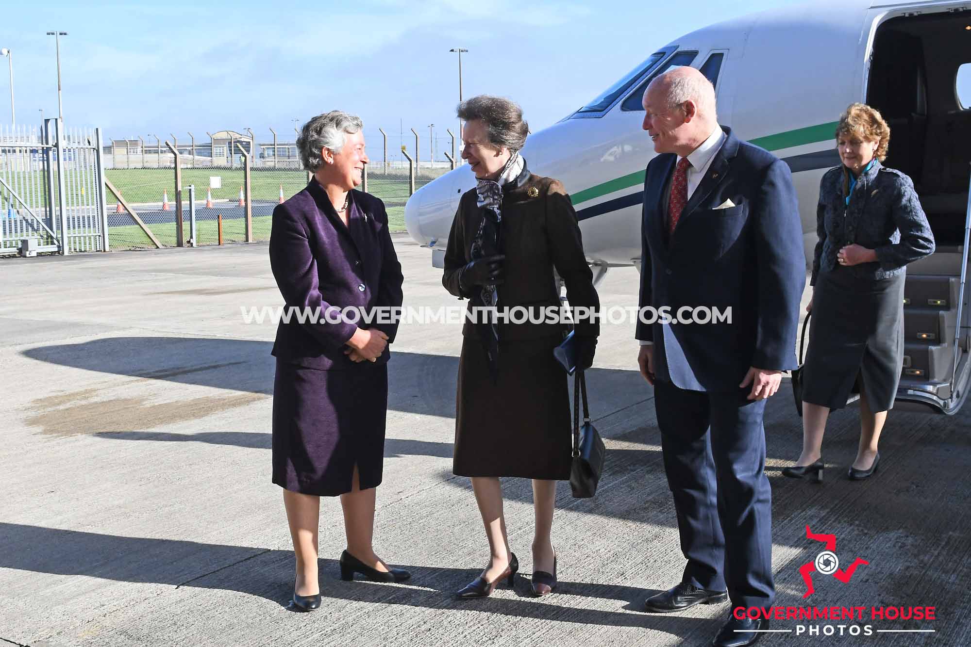 Her Royal Highness the Princess Royal visits the Isle of Man on Thursday, October 17 2024 - pictured with Lady Philippa Lorimer and Lieutenant Governor Sir John Lorimer